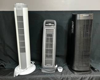 Fan, Heater & Air Purifier Trio – Tested & Working
Stay comfortable year-round with this versatile set of home appliances. Includes:

Feature Comforts 30" Oscillating Tower Fan – Model FZ10-9K, classic white, 10" base. Tested & works.
Lasko Ceramic Air Heater with Remote – Model 5144, 25" tall, 7" base. Compact design, oscillates, tested & works.
Honeywell Air Purifier – Model HFD320, 27" tall, 9" base. Adjustable purification levels, oscillates, tested & works.


﻿Market Insights:

Comparable Honeywell air purifiers often sell for $80–$120 new. Lasko ceramic heaters range $50–$80, and tower fans of this size & brand sell around $30–$50. A great opportunity to grab all three for a fraction of the cost of buying new!