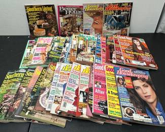 Vintage Magazine Collection – Good Housekeeping, Better Homes & Gardens, Southern Living (60+ Issues, 1980s–2000s)
A curated lot of 60+ vintage magazines spanning the 1980s, 1990s, and early 2000s. Titles include:
Good Housekeeping
Better Homes & Gardens
Southern Living
Condition: Varying degrees of use & wear; overall good vintage condition with strong covers & readable content.

Creative Uses:
Frame retro recipe or décor pages for charming kitchen & home wall art.
Repurpose ads & illustrations for collage, scrapbooks, or decoupage crafts.
Perfect for set designers & event planners recreating authentic 80s–90s home aesthetics.
Flip through for inspiration boards — vintage Southern style & homemaking ideas are back in vogue!

