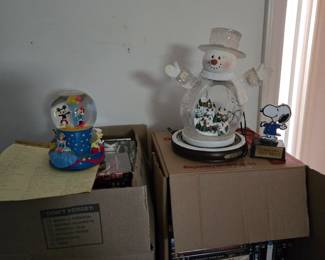 Disney 100 year Music box, dvd's  and Thomas Kincaid Snowman music box