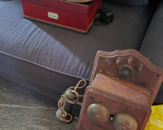 Antique phone, radio & music box