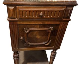 Antique Marble Bedside Cupboard