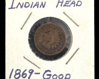 1869 Indian Head Penny 