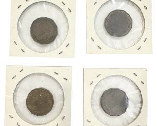 4 Three Pence Coins From the 1940s 