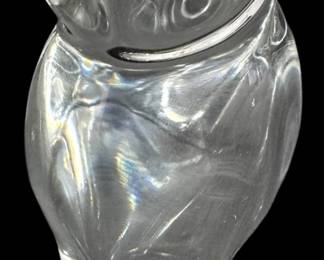 Hand Blown Baccarat Glass Owl Figurine 