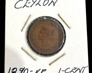 1890 Ceylon One Cent 