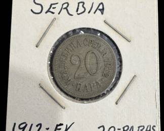 1912 Serbia 20 Para Coin 