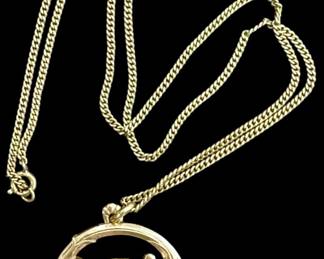 110 10K Bell System Pendant Necklace 