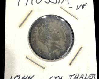 1844 Prussia 6th Thaler Coin 