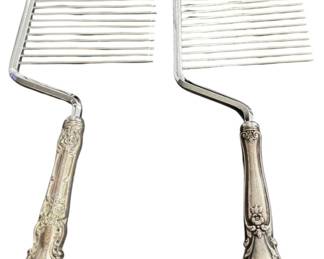 2 Antique Sterling Cake Breaker 