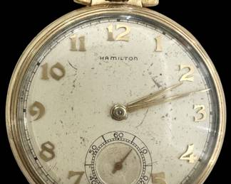 Hamilton 14K Gold Filled Pocket Watch 