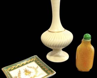 Limoges Tray, Vase Perfume Bottle 