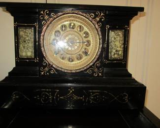 Antique Black Marble & Gilt Ansonia Clock