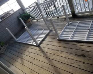 Outdoor dining sets seat 6; two sets available