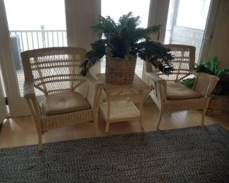 All-weather wicker chairs & table