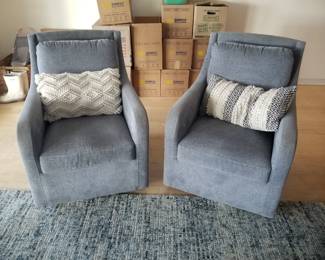 Lillian August swivel chairs - two available