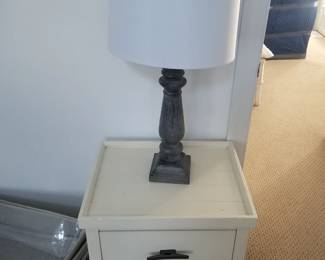 End table; table lamp