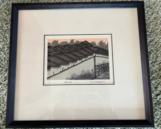 Katsuyuki Nishijima block print - Born 1945 Japan