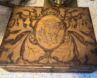 Large pyrography wood box