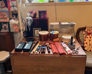 Musical items: recorders, bongo drums, tamborines, percusion (cricket & cabasa)