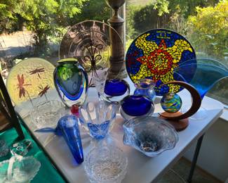 Art glass: several pieces of Murano