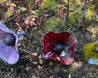 Blown glass flowers