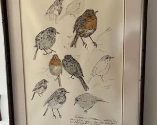 Finnish print of birds, signed, but can't make it out