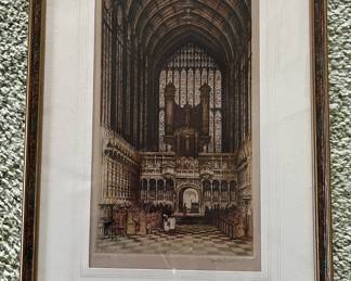  King's College Chapel, Cambridge - E Sharland etching