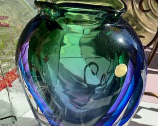 Murano glass lamp with foil label