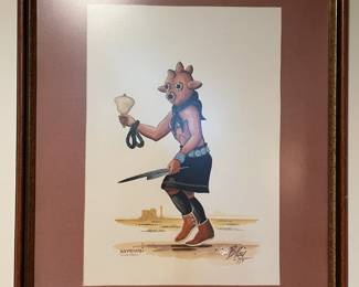 B Kay - Hopi artist gouache piece - Listed