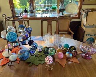 Hand blown glass balls and/or paper weights
