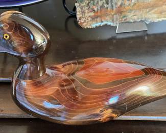 Bundy & Co  colourful ooak carved duck