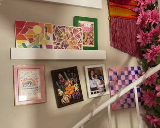 Zines, some art, faux flower garlands, etc!