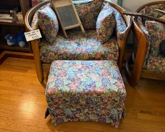 Vintage chair and ottoman