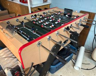 Foosball table, space heater, queen size air mattress