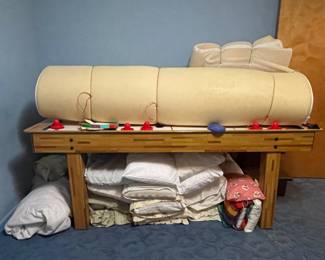MATTRESS TOPPERS, LINENS, AIR HOCKEY TABLE