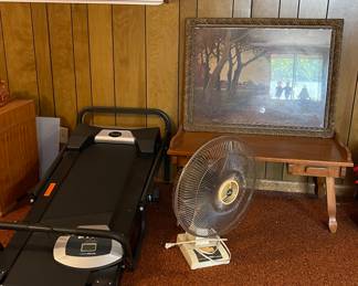 TREADMILL, FAN, COFFEE TABLE