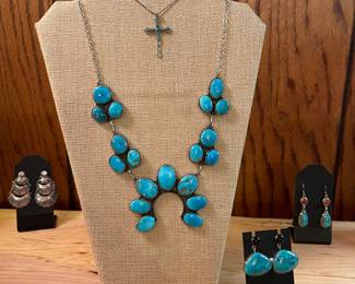 STERLING SILVER AND TURQUOISE JEWELRY