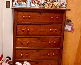 TALL BOY ANTIQUE DRESSER WITH MIRROR