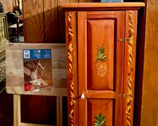 WOOD STORAGE CABINET, TV TRAY