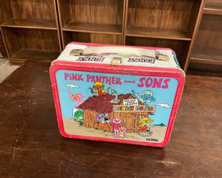 Pink Pather & Sons Metal Lunch Box w/Thermos