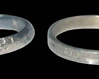 2 Sterling Silver Etched Band Rings 