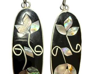 Vintage Mexican Alpaca Silver Earrings 