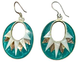 Signed Alpaca Silver Earrings 