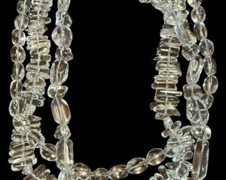 Multi Strand Clear Bead Necklace 