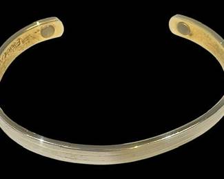 24K Electro Plated Two Toned Cuff Bracelet 