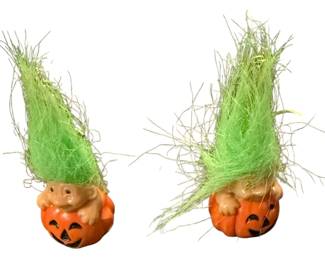 Vintage Troll Pumpkin Earrings 