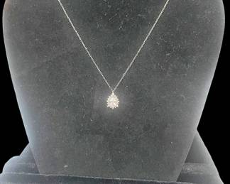 Sterling Silver Tear Drop Pendant Necklace 