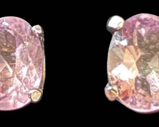 925 Sterling Silver Pink Earrings 