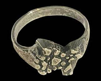 Sterling Silver Texas Etched Ring Size 7.5 
