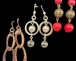 3 Pairs of Dangling Earrings 